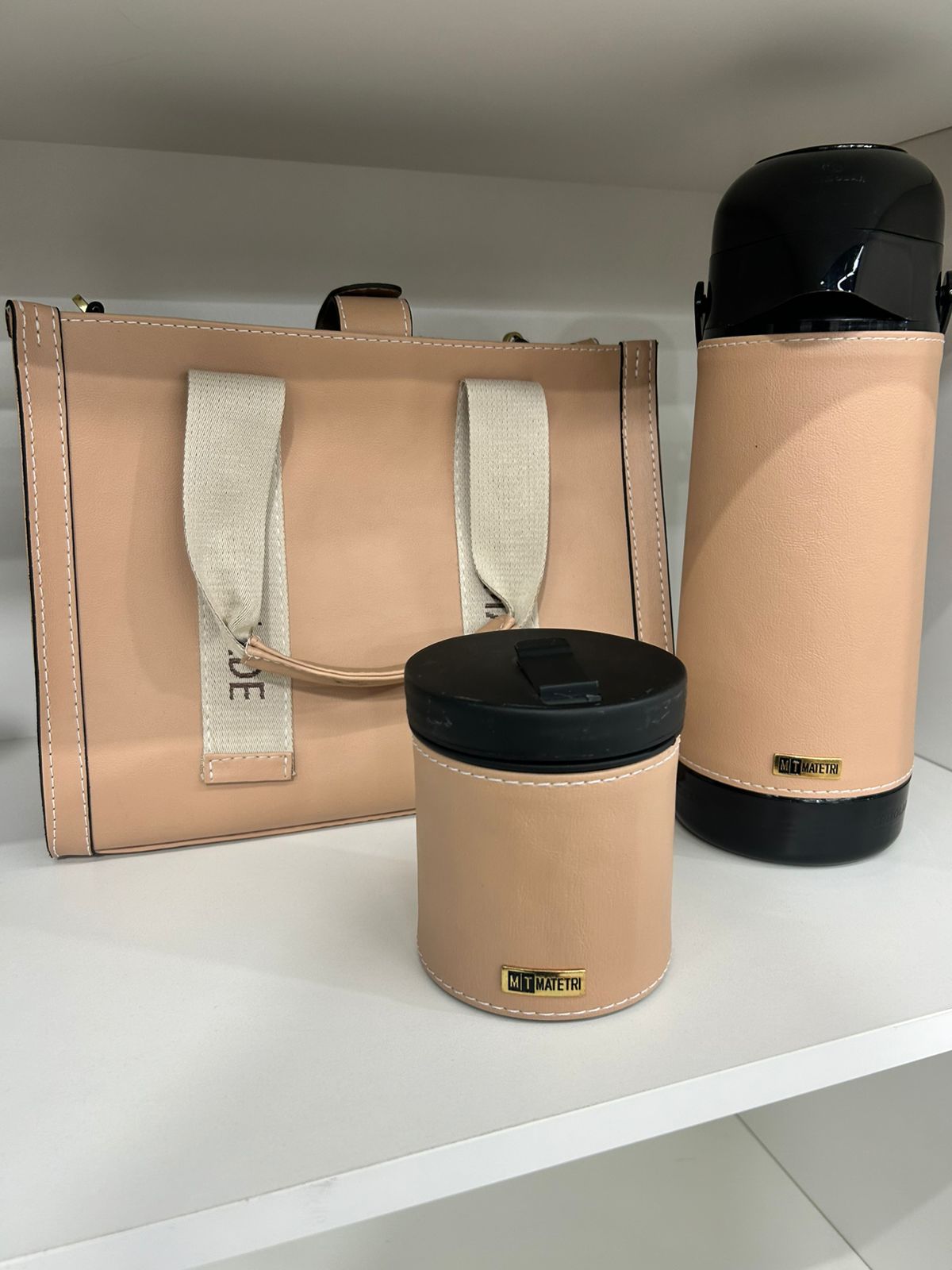 Kit Mateira Matetri 03 Peças Bege Gold