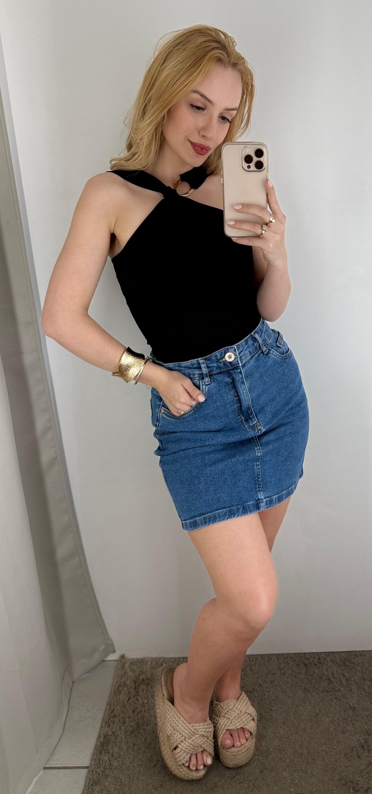 Saia Jeans Cintura Com Elastano Malwee - 129047