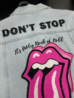 Jaqueta jeans Over size com detalhes bordados e Strass -PLOCK ROCK- PRJ177