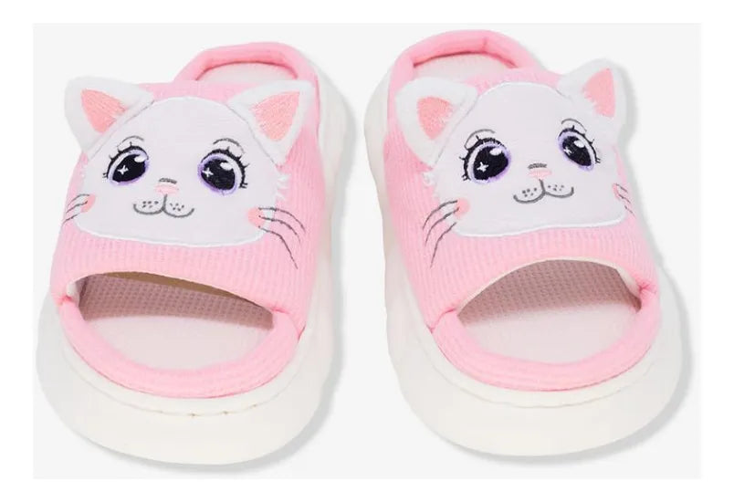 10073993 1 Par de Pantufas Zona Criativa Gatinha