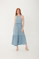 Vestido Jeans Malwee Midi Marias 129064