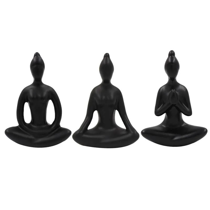 Trio Yoga Decorativo 7,5cm em Porcelana Youbai