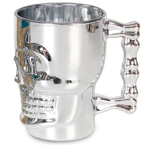 Caneca de vidro para chopp caveira prata 500 ml