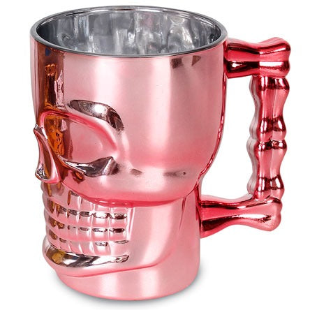 Caneca de vidro para chopp caveira prata 500 ml