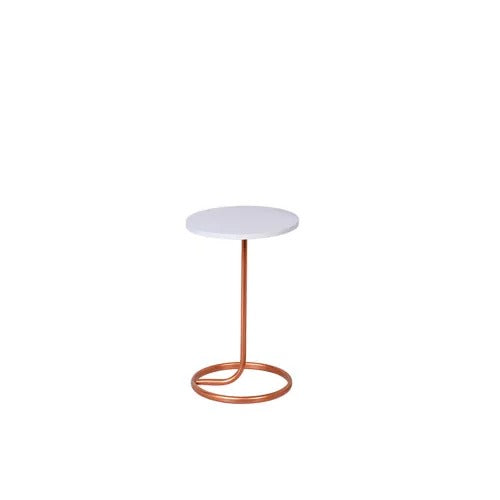 Mesa De Centro Lateral Mariah Base De Aço Design Moderno ( 37x54cm )