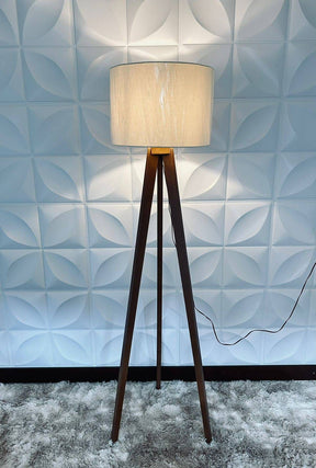 Luminária De Chão Madri Com Cúpula Tecido Tramê Bege