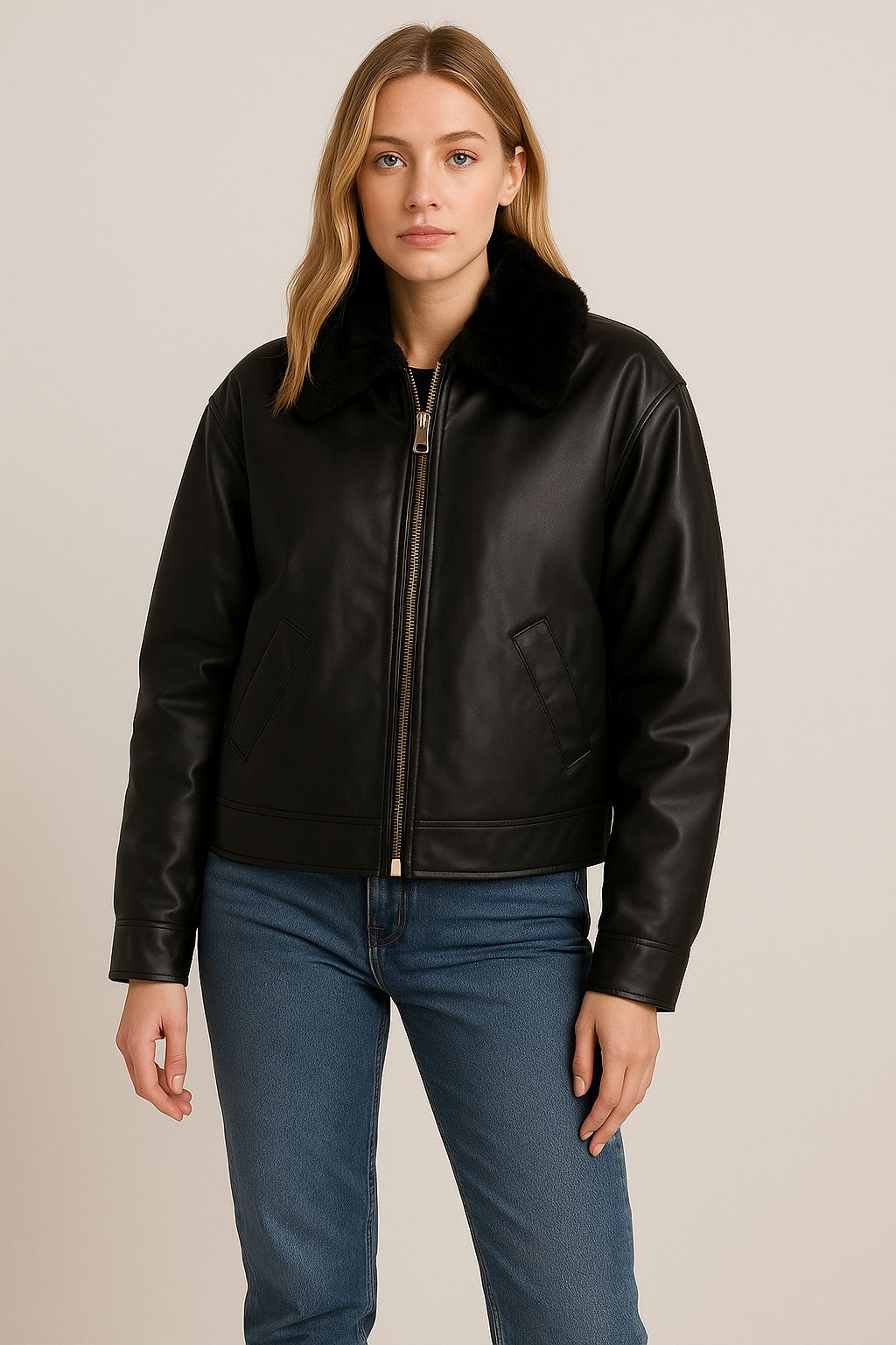 Jaqueta PU Feminina Retrô- DeNIMZERO- DZG1179