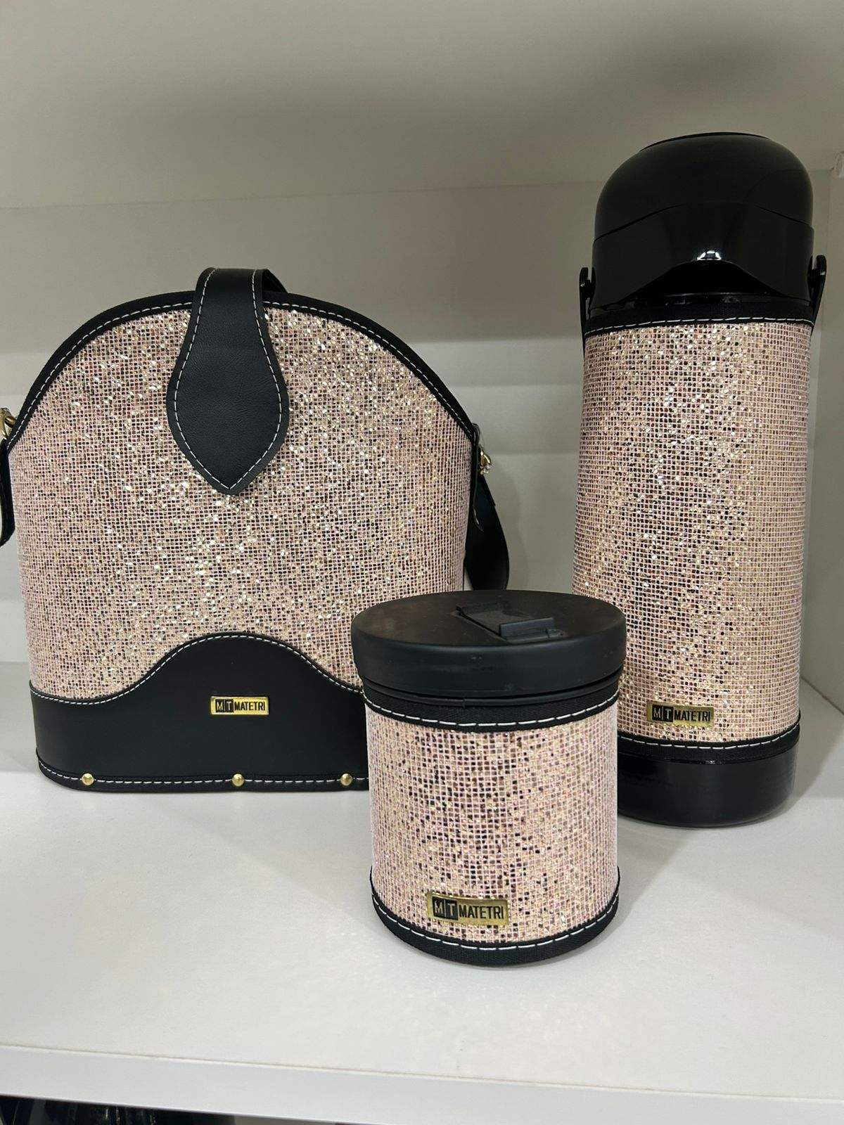 KIT Mateira Matetri 03 Peças Rosa SHIMMER