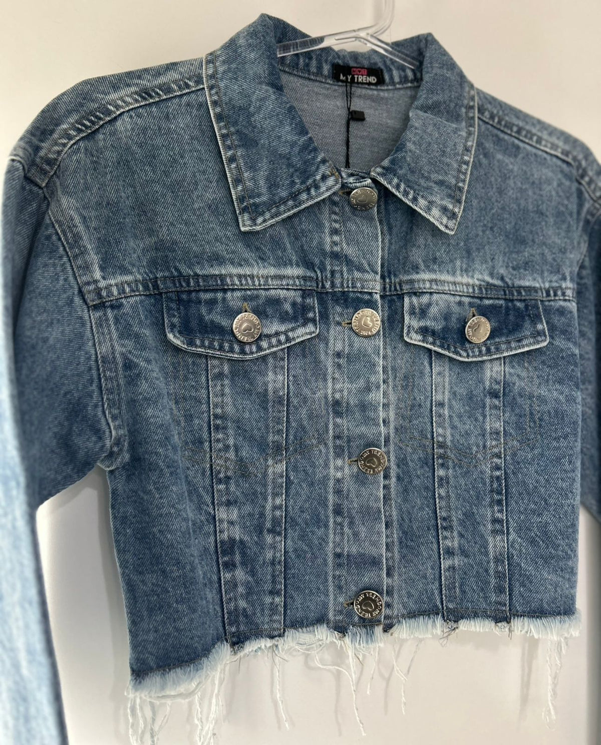 Jaqueta Jeans Feminina Cropped Tradicional - MY TREND- 8982