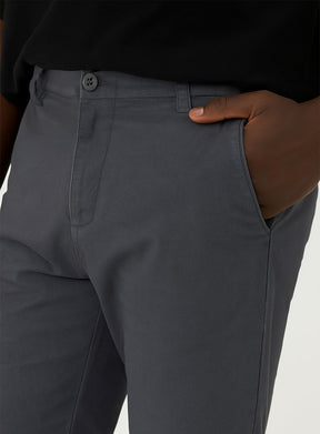 Calça Masculina Chino Cintura Média Em Sarja Com Elastano-