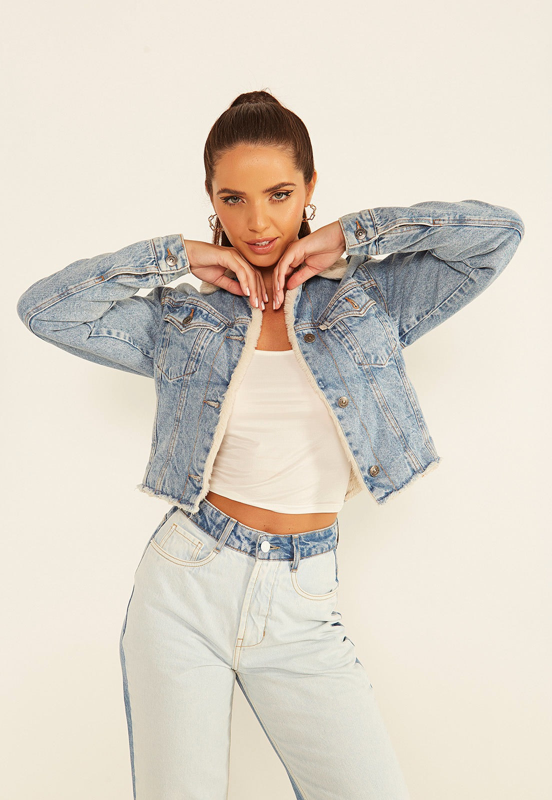 Jaqueta Jeans Feminina Regular Cropped Forrada - DENIMZERO- DZ9246