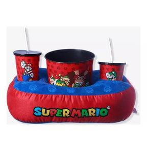 kit Almofada Balde Pipoca E Copos Super Mario Bros Zona Criativa