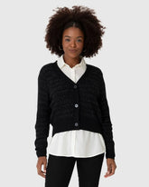 Cardigan Cropped Feminino Botões Frontais Em Tricô -ENFIM- 124729
