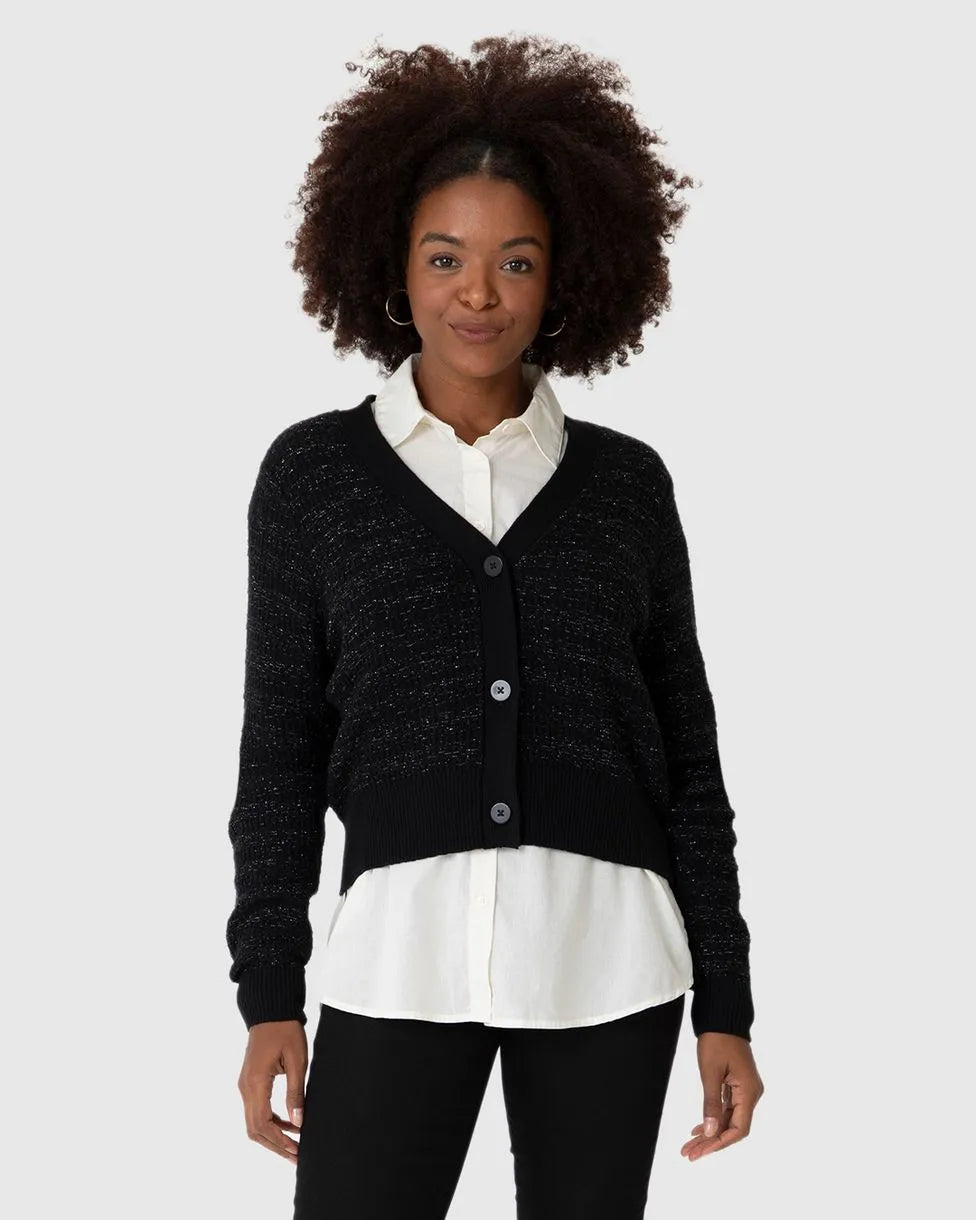 Cardigan Cropped Feminino Botões Frontais Em Tricô -ENFIM- 124729