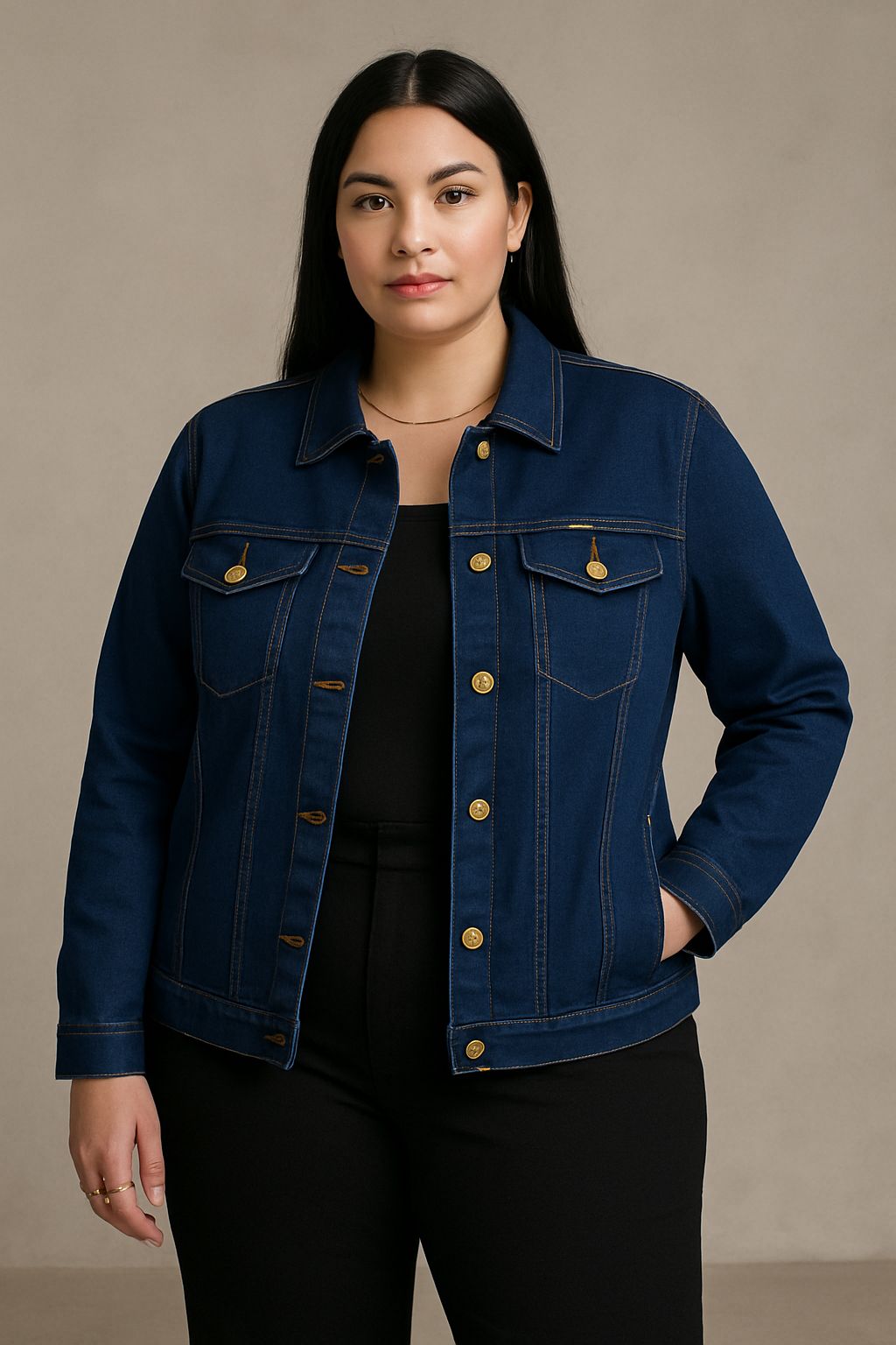 Jaqueta Jeans Escuro PLUS- STYLOSA- 50197