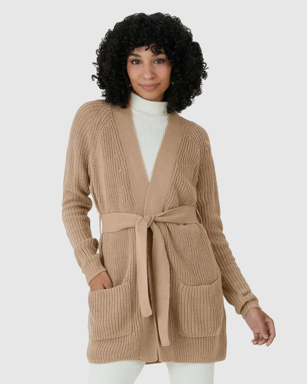 Cardigan Feminino Transpassado Com Cinto Em Tricô-Malwee- 124728