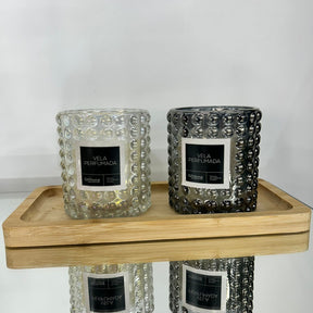 Vela Perfumada Decorativa Com Vidro Trabalhado