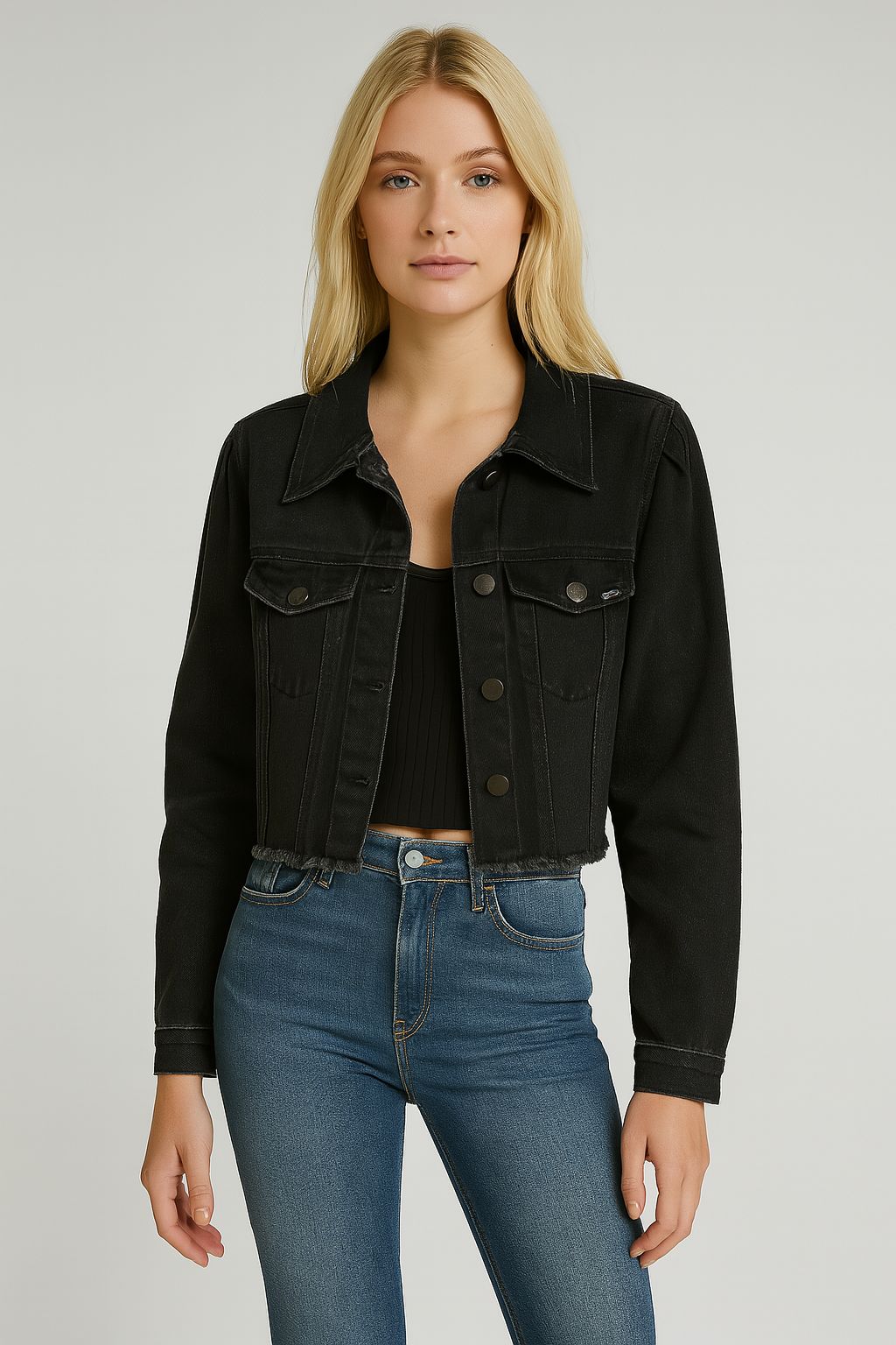Jaqueta Jeans Feminina Retrô Tradicional Branca - TRATTO JEANS- 4111