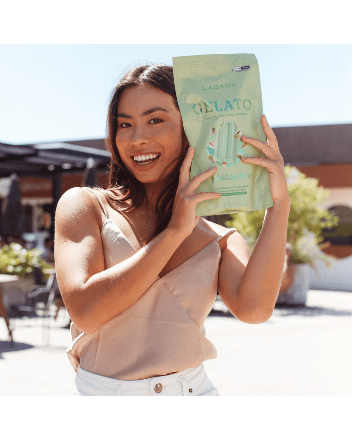 Sandália de dedo Gelato + Pin colecionável | Pistache