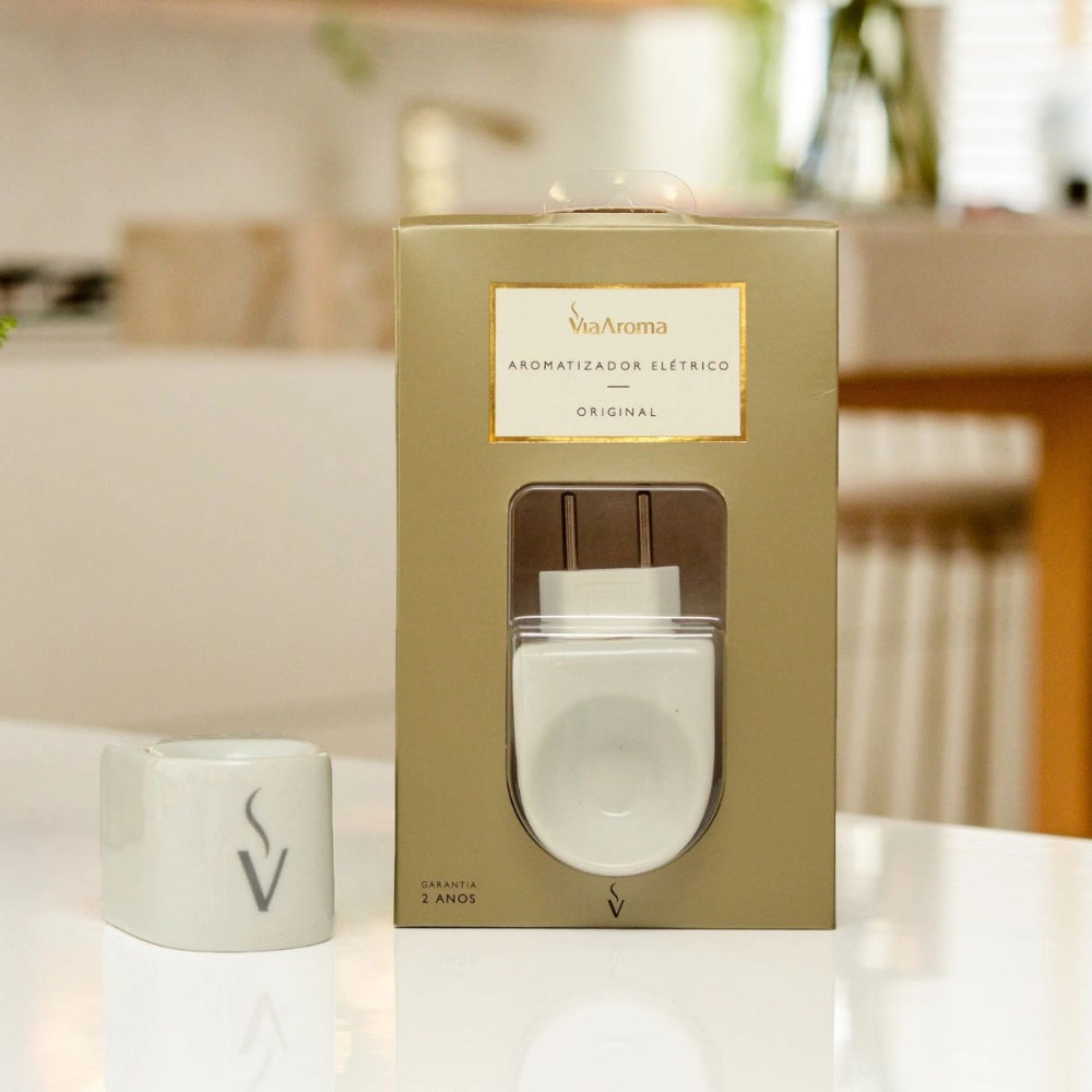 Difusor Aromatizador Elétrico de Porcelana Matte Black - Via Aroma
