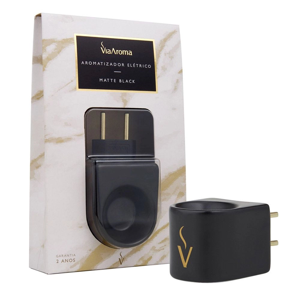 Difusor Aromatizador Elétrico de Porcelana Matte Black - Via Aroma