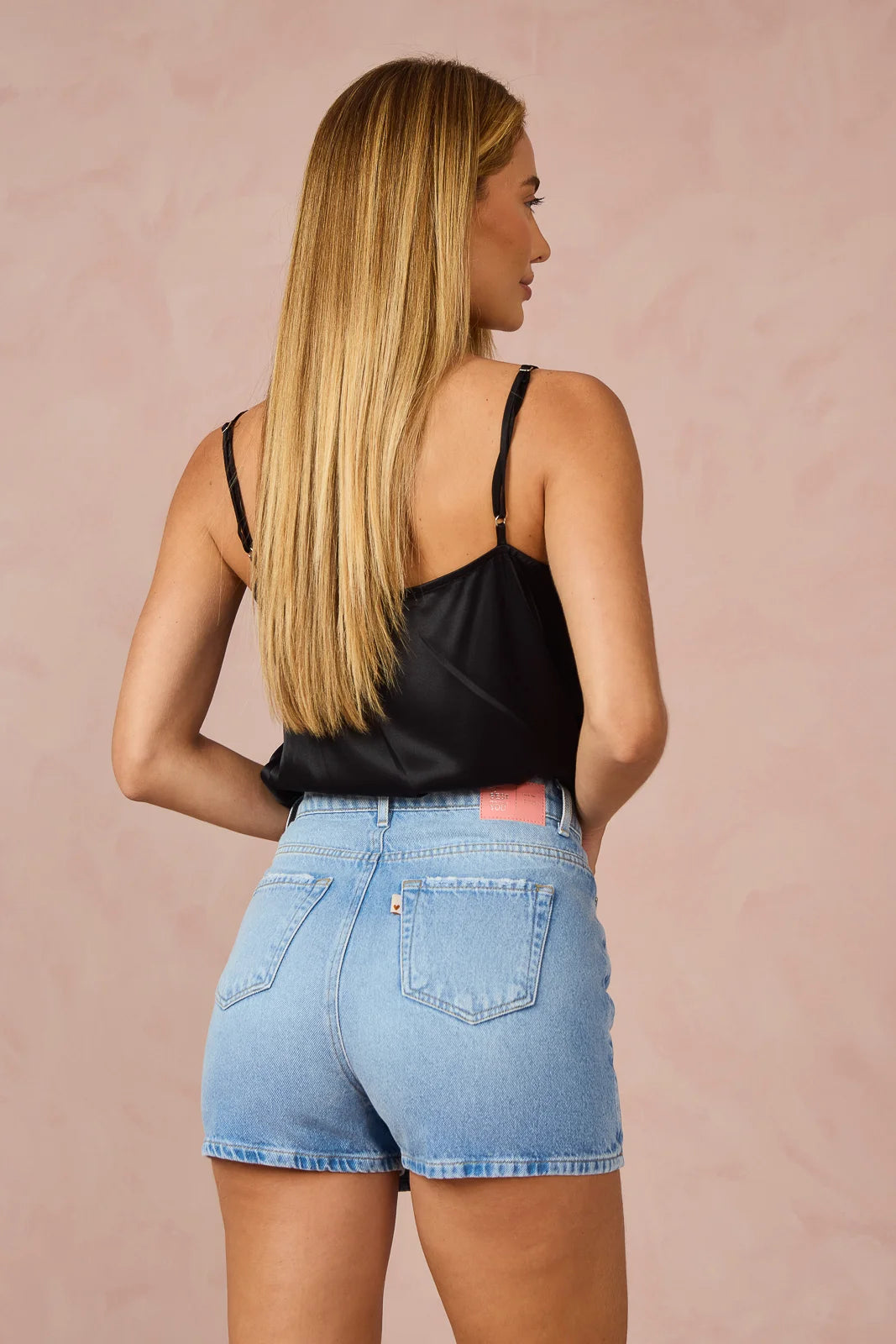 Shorts Saia Jeans Denin Zero Feminino Mini com Cintura Alta DZ6844
