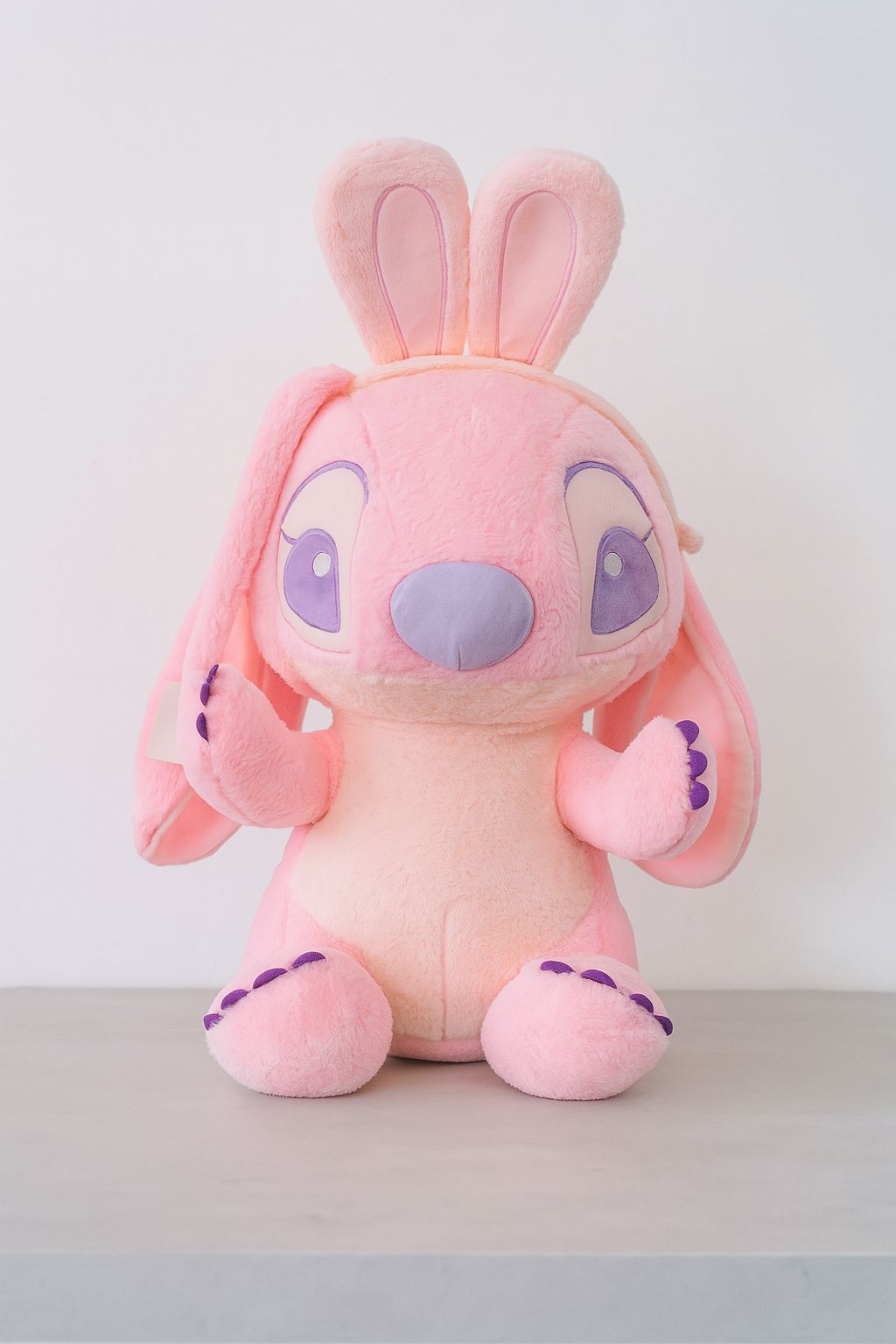 Pelúcia Stitch - Angel Rosa com mantinha quentinha
