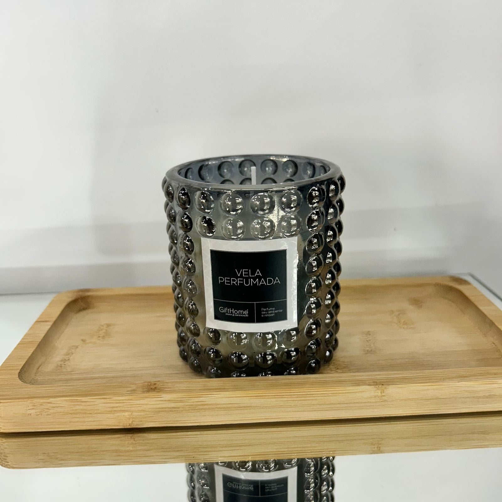 Vela Perfumada Decorativa Com Vidro Trabalhado