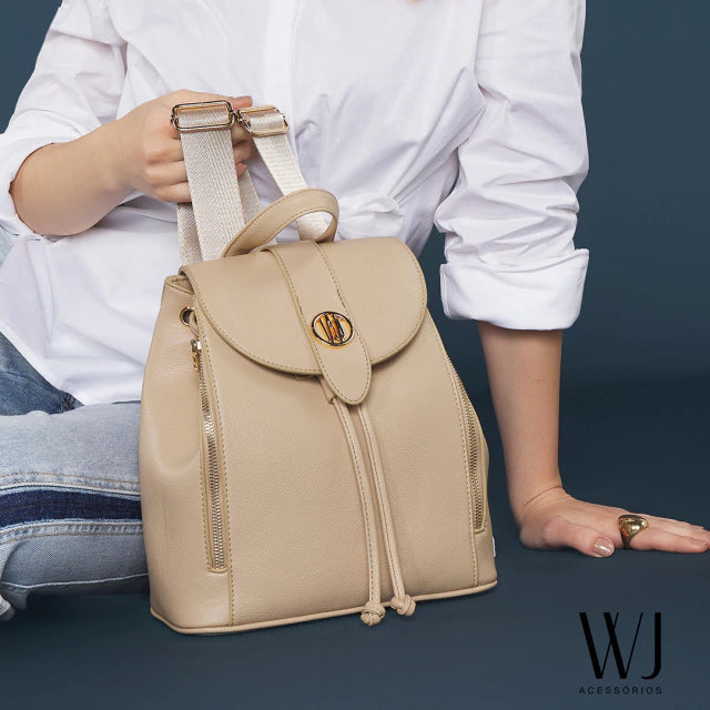 Bolsa/ Mochila Basic Bege WJ Acessórios - 46205
