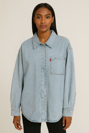 Jaqueta Jeans Feminina Shacket Alongada- TRIP JEANS- 49064