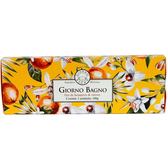 KIT SABONETE BARRA GIORNO BAGNO FLOR DE LARANJEIRA E VETIVER 3X100G