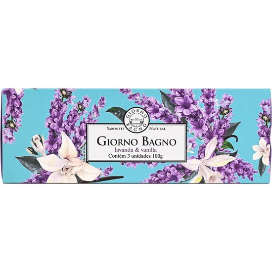 KIT SABONETE BARRA GIORNO BAGNO LAVANDA E VANILLA 3X100G