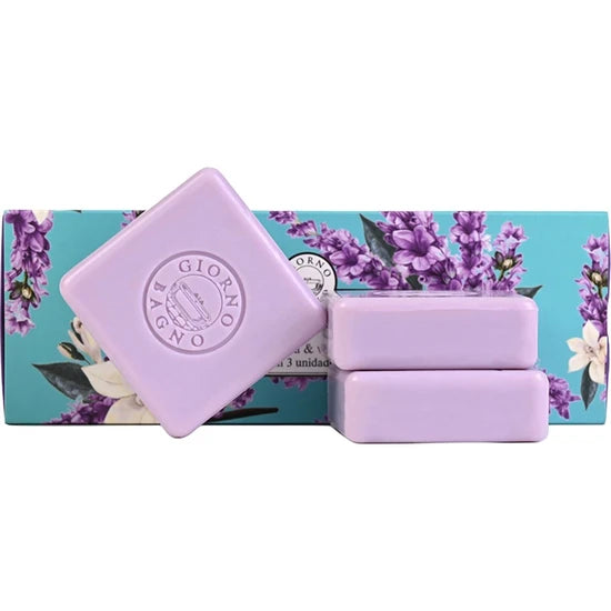 KIT SABONETE BARRA GIORNO BAGNO LAVANDA E VANILLA 3X100G