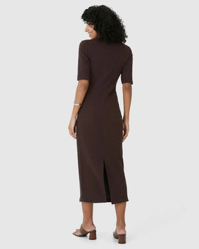 Vestido Midi Feminino Justo Decote Canoa Malwee - 127493