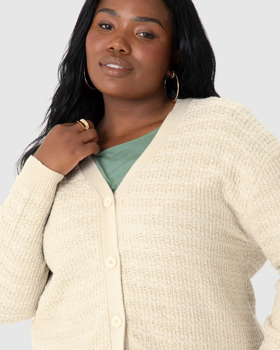 Cardigan Amplo Feminino Plus Size Em Tricô Lurex - MALWEE- 1214718