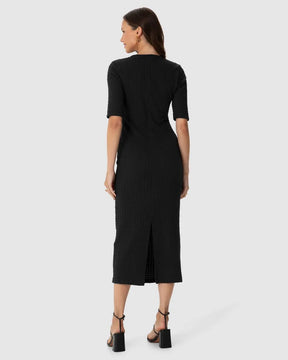 Vestido Midi Feminino Justo Decote Canoa Malwee - 127493