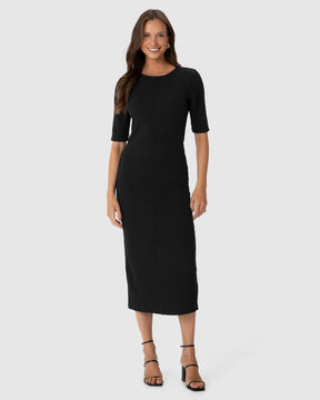 Vestido Midi Feminino Justo Decote Canoa Malwee - 127493
