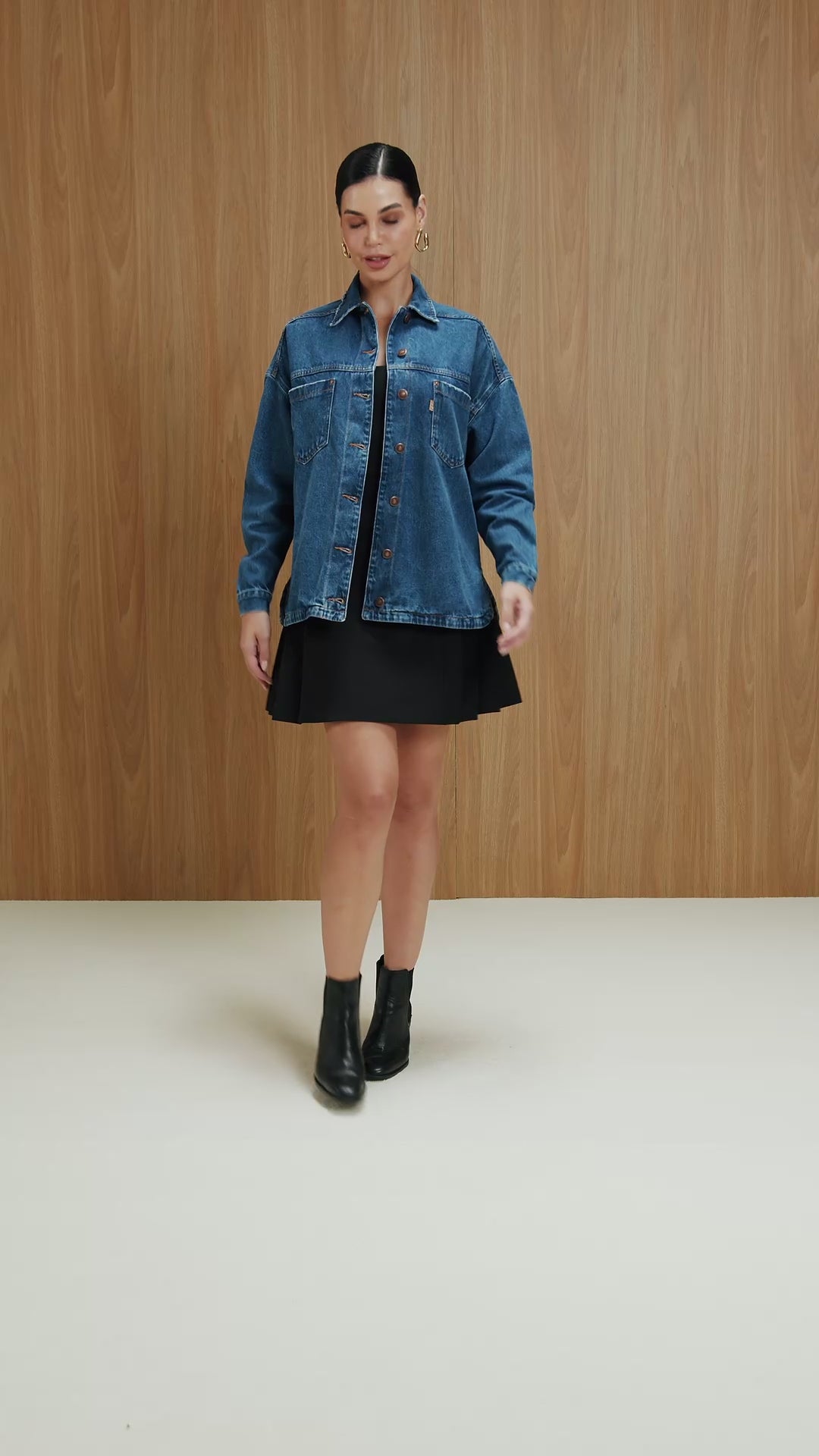 Jaqueta Jeans Feminina Shacket Alongada- DZ9234