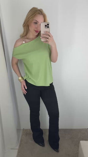 Blusa Surf Assimétrica Verde Claro - 16690.37