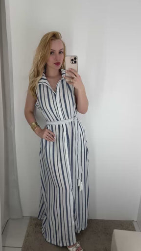 Vestido longo listrado Surf 16755