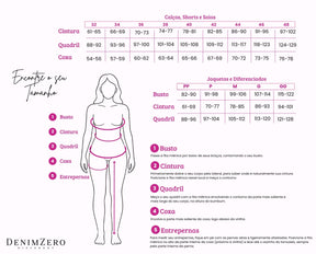 Bermuda Jeans Denin Zero Feminina Retrô Meia Coxa com Cintura Alta DZ4118