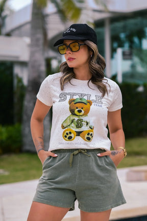 Tshirt Feminina Estonada Off White Style - 339