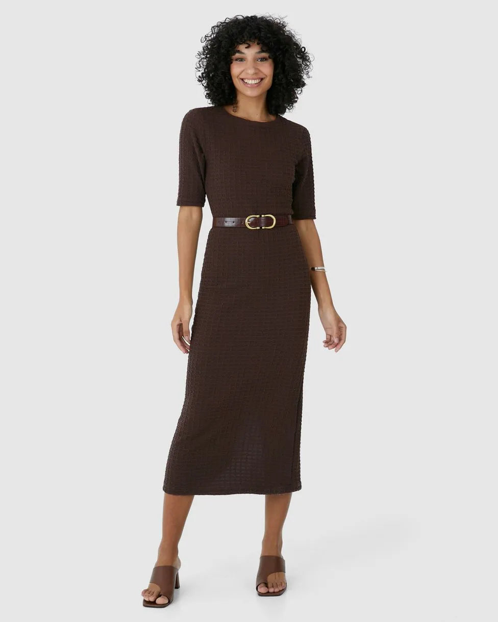 Vestido Midi Feminino Justo Decote Canoa Malwee - 127493