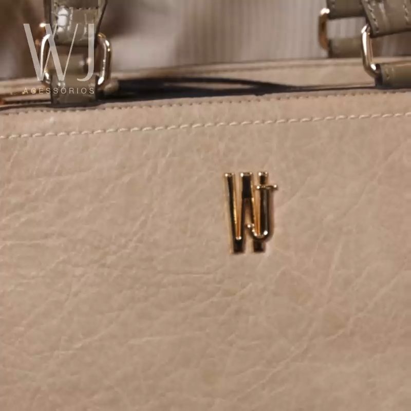 Bolsa Satchel Grande Com Recortes Laterais E Detalhes Em Croco - 46089